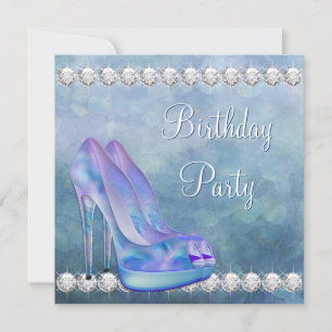 Lavendel Lila High Heel Shoe Geburtstagsparty Einladung