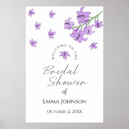 Lavendel Lila Lily Brautparty Begrüßungszeichen Poster