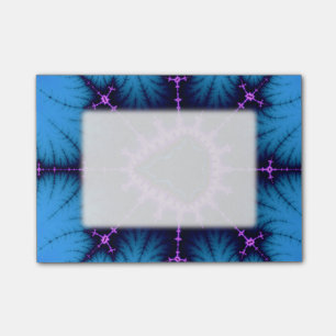 Lavendel lila Mandelbrot Kreuz auf Blau Post-it Klebezettel
