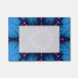 Lavendel lila Mandelbrot Kreuz auf Blau Post-it Klebezettel