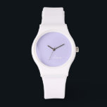 Lavendel Lila Modern Script Girly Monogram Name Armbanduhr<br><div class="desc">Lavender Lila und White Simple Script Monogram Name Watch. Dies macht den perfekten Abschluss,  Geburtstag,  Hochzeit,  Brautparty,  Jubiläum,  Babydusche oder Junggeselinnen-Abschied Geschenk für jemanden,  die Lieben glamourösen Luxus und schicke Stile.</div>