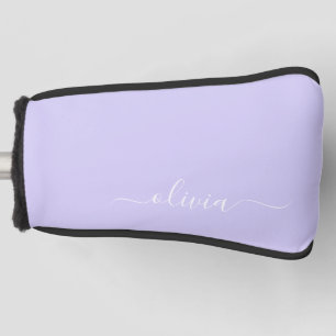 Lavendel Lila Modern Script Girly Monogram Name Golf Headcover