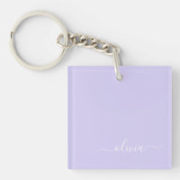 Lavendel Lila Modern Script Girly Monogram Name