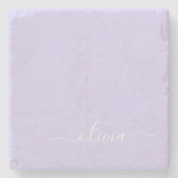 Lavendel Lila Modern Script Girly Monogram Name