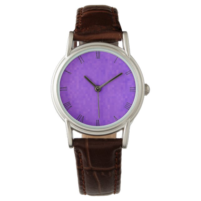 Lavendel Lila Mosaik, Ladys Wrist Watch Armbanduhr (Vorderseite)
