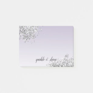 Lavendel Lila Ombre Silver Glitzer Sparkasse Post-it Klebezettel