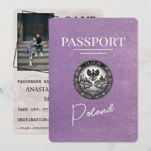 Lavendel Lila polnischer Pass Save the Date