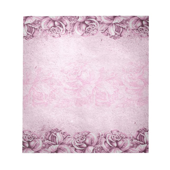 Lavendel Lila rosa Vintage Rose Bläschen Notizblock (Vorderseite)