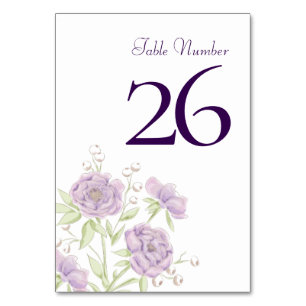 Lavendel Lila Rosen Hochzeit Tischnummer