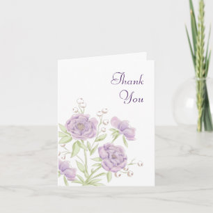 Lavendel-Lila-Rosen-Hochzeits-Dankeskarten Einladung