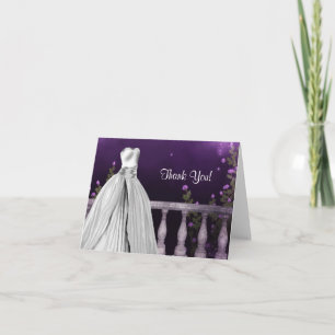 Lavendel-Lila-Rosen-Quinceanera-Dankeskarten Dankeskarte