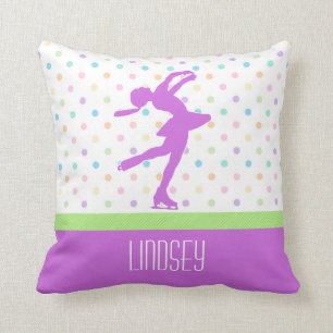 Lavendel-lila Skater helle Pastellc$polka-punkte Kissen