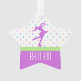 Lavendel-lila Skater helle Pastellc$polka-punkte Ornament