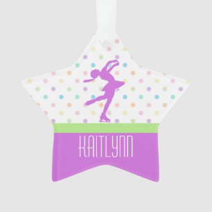 Lavendel-lila Skater helle Pastellc$polka-punkte Ornament