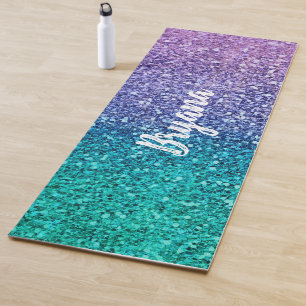Lavendel-lila u. aquamarines Aqua-Grün-funkelnd Yogamatte