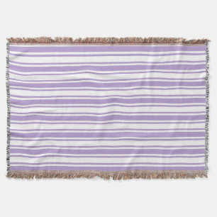Lavendel lila und weiße Süßigkeiten Streifen Decke