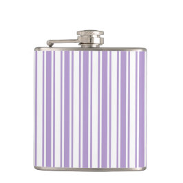 Lavendel lila und weiße Süßigkeiten Streifen Flachmann