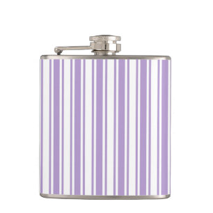 Lavendel lila und weiße Süßigkeiten Streifen Flachmann