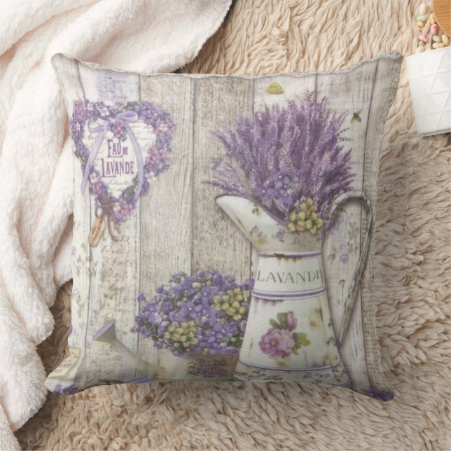 Lavendel Lila Vintag Kissen (Decke)