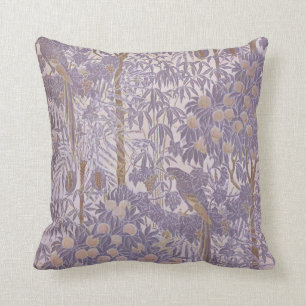 Lavendel-lila Vintages tropisches Papageien-Muster Kissen