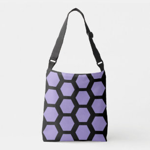Lavendel lila Wabenkraut hexagon geometrisch Tragetaschen Mit Langen Trägern