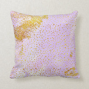 Lavendel lila Wasserfarbe und Goldfolie Confetti Kissen