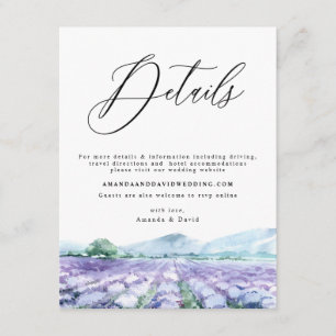 Lavendel Lila Wasserfarben Lilac-Detailkarte Begleitkarte