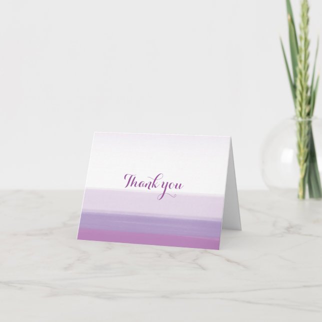 Lavendel Lila Watercolor Modern Danke-Card Dankeskarte (Vorderseite)