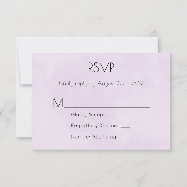 Lavendel Lila Watercolor UAWG RSVP Karte (Vorderseite)