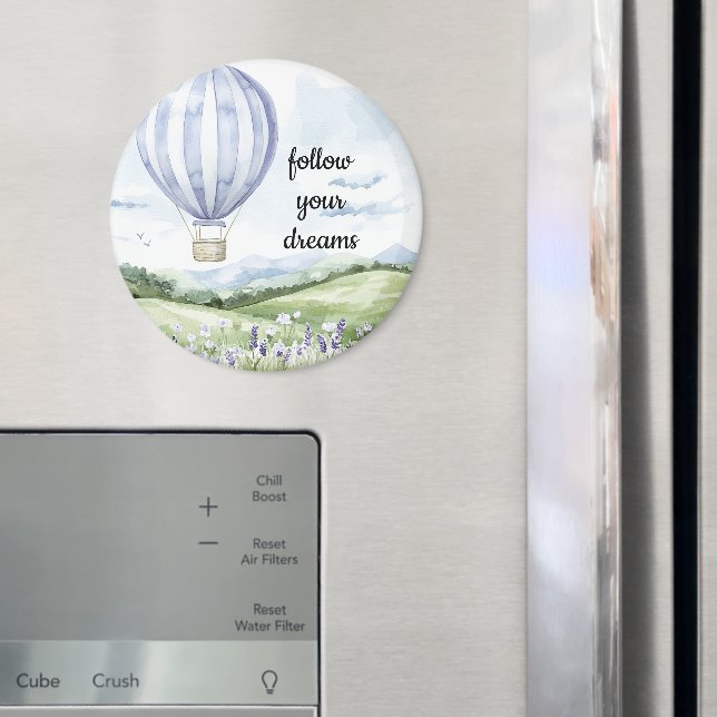 Lavendel Lila White Hot Air Ballon Magnet (In Situ (Kühlschrank))