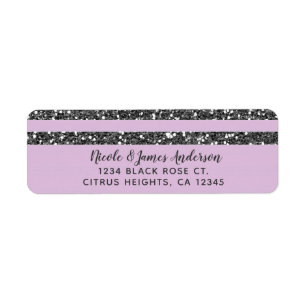 Lavendel Lilac Lila Silver Glitzer Streifen Party