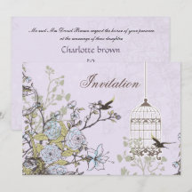 Lavendel Lilac Vintage Vogelkäfigvögel Hochzeit