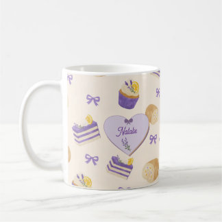 Lavendel-Limonenkuchen-Wasserfarben-Backdesign Kaffeetasse