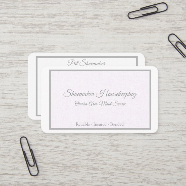 Lavendel Linen Zuhause & Personal Services Visitenkarte (Vorderseite/Rückseite Beispiel)