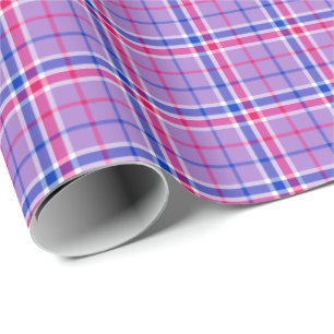 Lavendel, Magenta und blaues kariertes Geschenkpapier