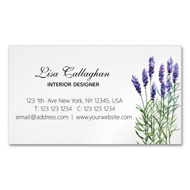 Lavendel Magnetische Visitenkarte (Vorderseite)