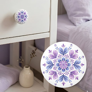 Lavendel-Mandala-Schubladengriff Keramikknopf Keramikknauf