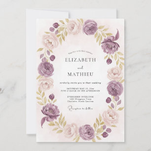 Lavendel-Mauve-Hochzeit Einladung