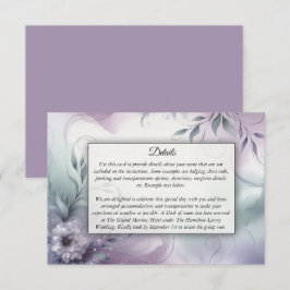 Lavendel-Mist und Wasserfarbenflüster Begleitkarte