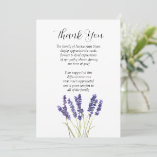 Lavendel-Mitgefühl Blumen-Trauer-Dankeschön  Einladung