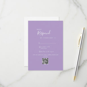 Lavendel-Moderne-Hochzeit QR-Code-RSVP RSVP Karte