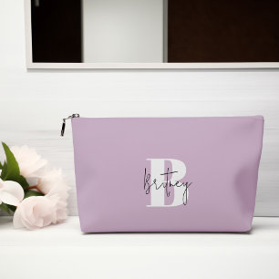 Lavendel Modernes Minimalistisches Mit Monogramm Zubehörtasche