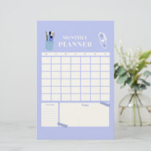 Lavendel-Monatsplaner-Layout-Kunst