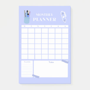 Lavendel-Monatsplaner-Layout-Kunst Post-it Klebezettel