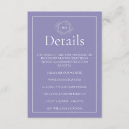 Lavendel Monogram Creat Enclosure Card Begleitkarte