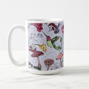 Lavendel Monogram Hummingbird & Blume Garden Kaffeetasse