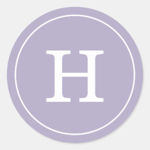 Lavendel Monogram Runder Aufkleber