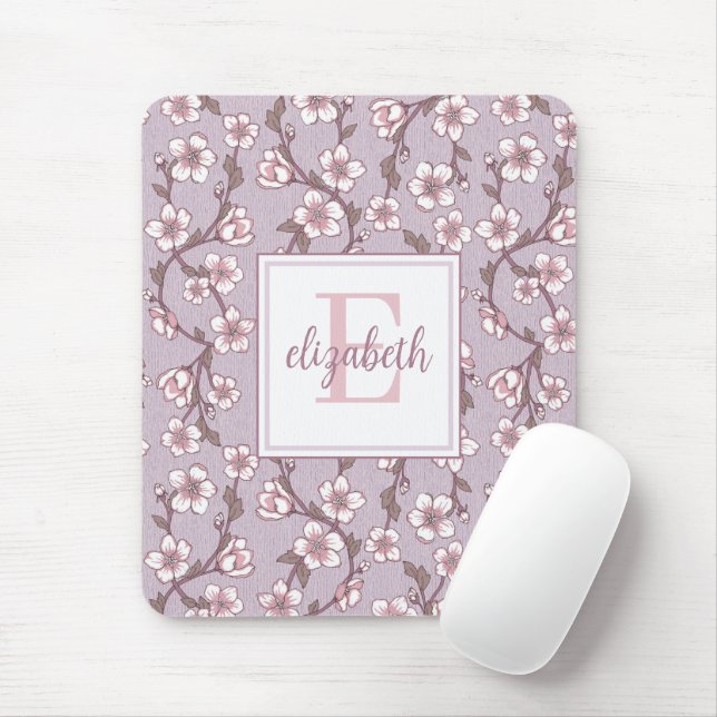 Lavendel-Monogramm-Maus-Pad Mousepad (Mit Mouse)