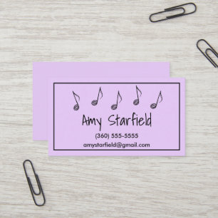 Lavendel Musiknotens Business Cards Visitenkarte