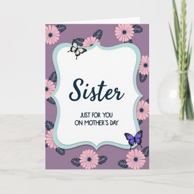 Lavendel Muttertags Schwester Karte (Vorderseite)